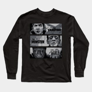 The Vampire The Monster and The Wolf Long Sleeve T-Shirt